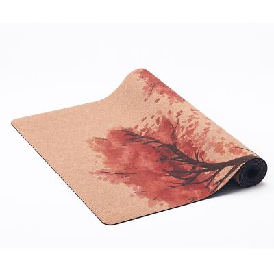 China Eco - Friendly Cork Yoga Mat Natural Rubber Recycled Eco Friendly Cork Yoga Mat for sale