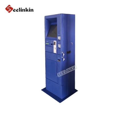 China Indoor Kiosk Self Checkout Service Coin Topup Prepaid TVM Cash Betting Acceptor Interactive Terminal Parking Ticket Deposit Machines Kiosk for sale