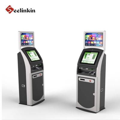 China Indoor Dual Screen Touch Screen Windows Wifi Interactive Ticket Vending Payment ATM Machine Mobile China Kiosk Cashless Manufacturer for sale