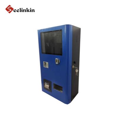 China Indoor Touch Screen Coin Acceptor Ticket Printing Wallmount Wifi Vending Hanging Information Show Small Kiosk Wall Mount for sale