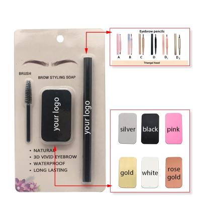 China New Waterproof Custom Logo Design Durable Private Label Micro Pencil Kit With Brow Soap for sale