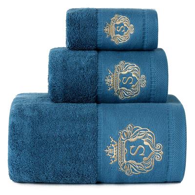 China Sustainable Wholesale Luxury Custom SPA 3 Pack 100% Cotton Towel Face Hand Bath Towel Organic Cotton for sale