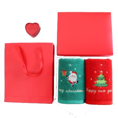 China Sustainable Promotion Christmas Cotton Gift Towel Gift Set With Embroidery Logo for sale