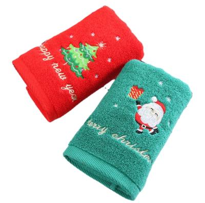 China Christmas Gift Towel Set Sustainable Good Quality Towel Embroidery Logo 100 Cotton Hand Towels 75*35cm à venda