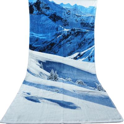 China Sustainable Designers Pattern Towels 75*150cm Custom 400g 100% Cotton Printed Beach Towels for sale