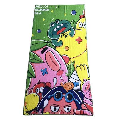 China Wholesale Cheap Viable Logo Towel 250g Beach Towel Reactive Printed Microfiber 70*140cm Promotion Beach Towel for sale