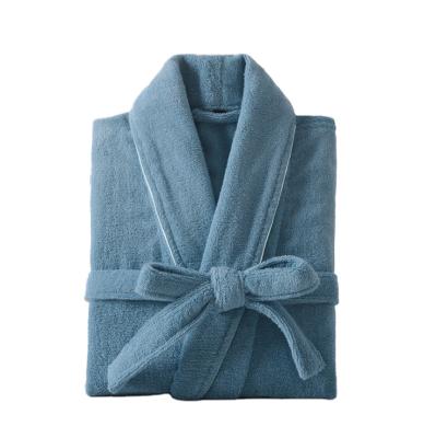 China Breathable Customize 100% Cotton Bathrobe Solid Color Terry House Green Bathrobe For Men for sale