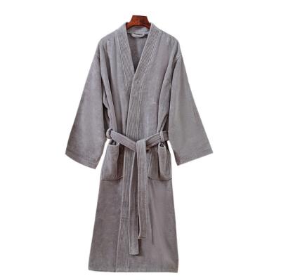 China Breathable Wholesale Eco-friendly Bathrobe Custom 100 Cotton Terry Cloth Fabric Women Bathrobe for sale