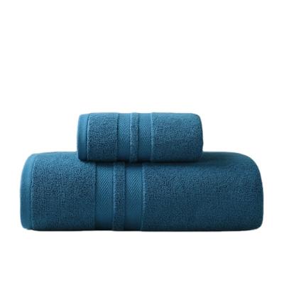 China Sustainable Wholesale Custom Bulk 100% Cotton Plain Dyed Color Terry Towel Set for sale