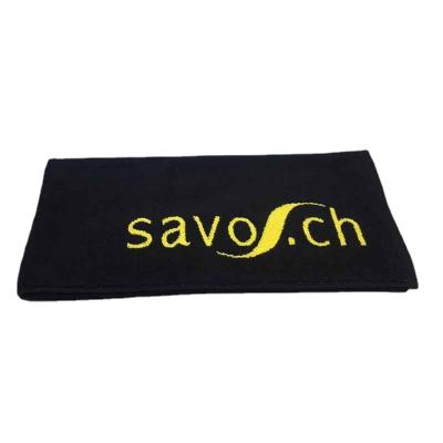 China Promotion Gift Custom 100% Sustainable Cotton Towel In Jacquard Logo for sale