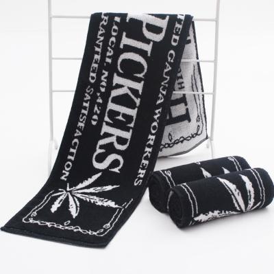 Κίνα Viable Custom Your Brand Gym Hand Towel Jacquard Logo Sport Towel Cotton προς πώληση