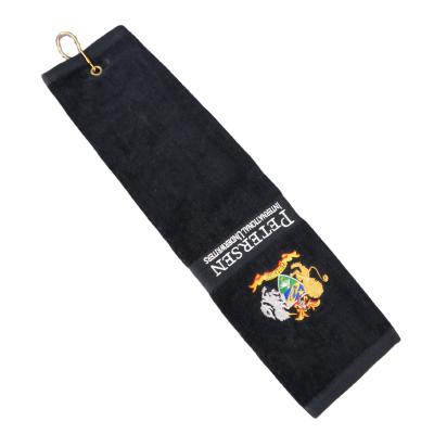 China 100% Sustainable Cotton Golf Towels With Customized Embroider / Embroidered Logos Te koop