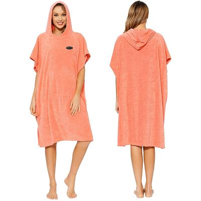 Chine 100% Cotton Hooded Surf Poncho Towel Wholesale Customized Adults Poncho Hooded Beach Robe Towel à vendre