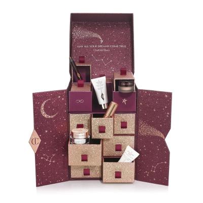 China Advent Calendar Recyclable Custom Cosmetic Cardboard Box With Drawers for sale