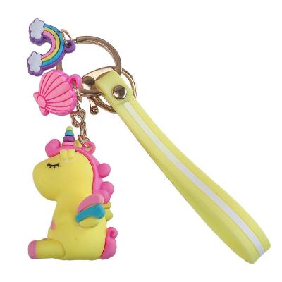 China Cute Custom Cartoon 3D PVC Morden Design Animal Key Chain With Wrist Strap Key Chain For Promotion Gifts for sale