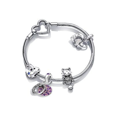 China Hot Romantic Couples Cat New Bracelet Set DIY 925 Silver Bracelet For Women for sale