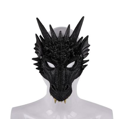 China New Morden 2022 Soft Purim Halloween New Props Party Ball Carnival Silicone Hot Dragon Animal Mask Unique 3D Props for sale