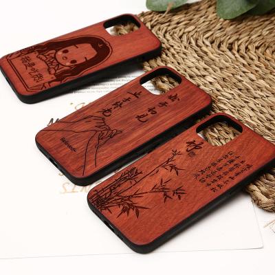 China Hot Selling Waterproof Environmental Wooden Shell Shockproof Durable Covers For iPhone Directly Sided PC Wood Cherry Wood Phone Cases for sale