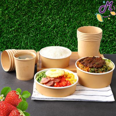 China Food Extra Large Customize Bowl 100% Eco-Friendly Meal Bowl Fast Food Kraft Paper Salad Bowl Sugar Cane PulpSoup for sale