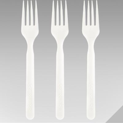 China Disposable Biodegradable Fork Cpla Fork Maker Biodegradable CPLA Cutlery Knife Spoon Fork for sale