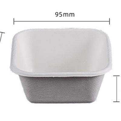 China Square 350ml Sugar Cane Pulp Waterproof Tableware Cover Disposable Compostable With Lid 16oz Waterproof PackagingAmerican for sale