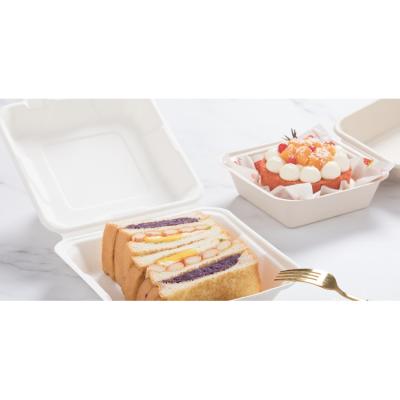 China Minimalist 560ml Sugarcane Microwavable Eco-Friendly Bagasse Togo Biodegradable Clamshell Lunch Box Disposable Paper for sale