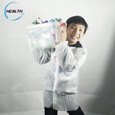 China Labcoat With Four Buttons Disposable White Coat Kid Children Best Price High Quality Lab Coat for sale