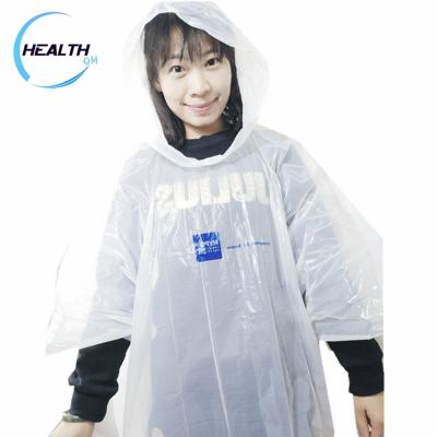 China Clear Plastic Pe Jacket Rain Day Rain Poncho Disposable Bicycle / Playgurand for sale