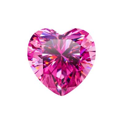 China Customization Wholesale Moissanite Stone UNDETERMINED HEART Shape Plated Pink Color Moissanite Price Per Carat for sale