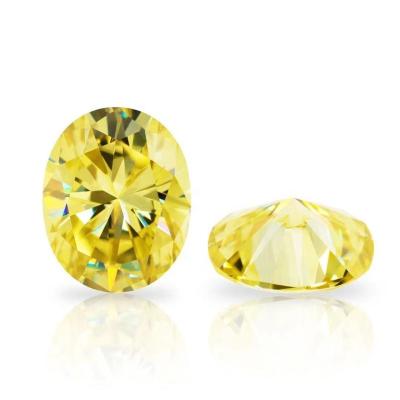 China Customization NON-DETERMINED Wholesale Moissanite Stone Oval Shape Plated Yellow Color Moissanite Price Per Carat for sale