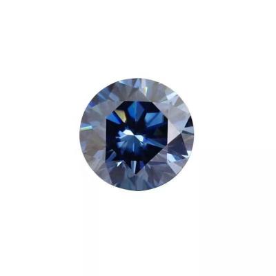 China Jewerly Making Factory Direct Good Quality Customization Plated Round Shape Blue Lab Created Moissanite for sale