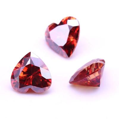 China UNDETERMINED Original Factory Custom HEART Shape Plated Light Red Moissanite Price Per Carat Garnet For Jewelry Setting for sale