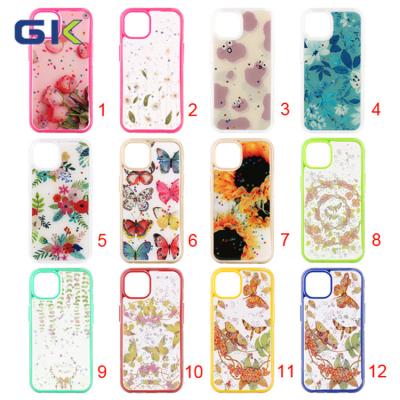 China Variety Color Shockproof Frame TPU+PC Painted White Glue Epoxy Transparent Soft TPU Armor Custom Cell Phone Case For iPhone 15 14 Pro Max for sale