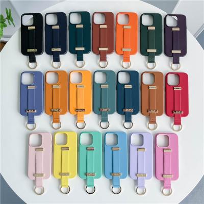 China New Vintage Style Shockproof Business TPU Leather Wristband Stitching Suave Leather Cell Phone Case With Metal Zipper For iPhone for sale