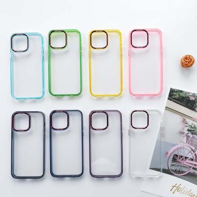 China Shockproof Wholesales Fashion Good Quality Crystal Shield Space Case Lens Red Circle Phone Case For iPhone 11 12 13 14 15 Funda Celular for sale