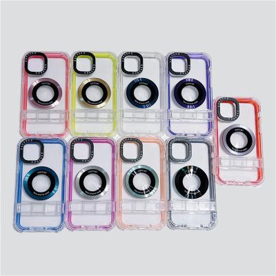 China SHSCASE Wholesales Shockproof Case 2 in 1 Transparent MagSafe Stand Anti-drop Protect Cell Phone Case Protecter for iphone11 12 13 14 15 for sale