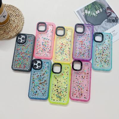 China SHSCASE Wholesales Shockproof Case 3 in 1 Shiny Pearl Star Glue Anti-drop Protect Cell Phone Case Protecter for iphone11 12 13 14 15 for sale