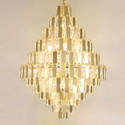 China Modern Contemporary Classic Designer Room Decoration Pendant Lights Wedding Chandelier Crystal Modern Ceiling Luxury Circle Home Gold for sale