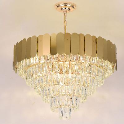 China Modern European style luxury villa building medium floor crystal chandelier hotel lobby club indoor lamps for sale