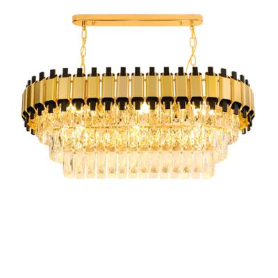 China Modern Contemporary Classic Designer Room Decoration Pendant Lights Oval Led Chandelier K9 Crystal Modern Ceiling Luxury Home Gold for sale