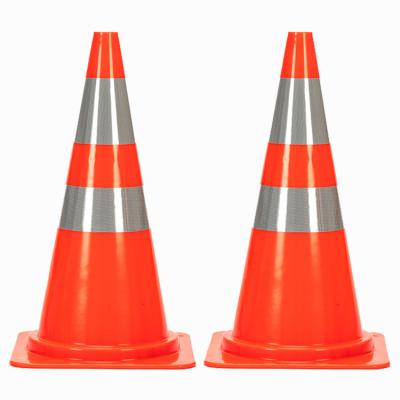 China Hot Sale 750mm Pavement Safety Orange Europe PVC Road Safety Cones With Reflective for sale