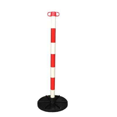 China Support Chain Post Traffic Post Drafter White And Red PVC+Rubber Post With Standard Rubber Base for sale