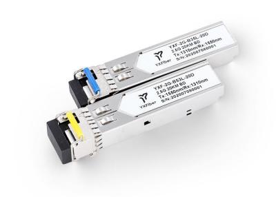 China Transmisores-receptores ópticos bajos de la EMI 3.3V los 20km 2.5G SFP en venta