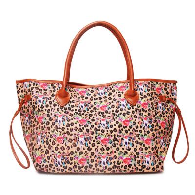 China Fashion Women Weekender Bags Monogrammed Fashion Luggage Bag Floral Print Fleece Portable Handbags For Travel for sale