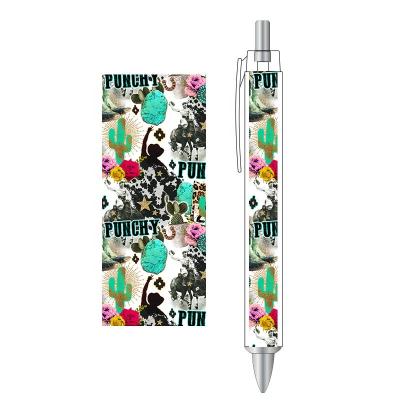 China Promotional Wholesale Custom Pen 0.3mm Style Sunflower Cow Western Transfer Printing Plastic Tip Pen Promotional Pattern Pens for sale