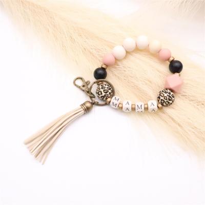 China Fashion Mother's Day Gift Bracelet Silicone Bead Tassel MOM The Key Bracelet Chain Bracelet for sale