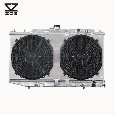 China CRX Aluminum Civic Radiator With Fan Shroud For Honda L4 88-91 2Row 886 Aluminum for sale