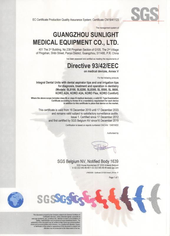 CE - Guangzhou Sunlight Medical Equipment Co., Ltd.