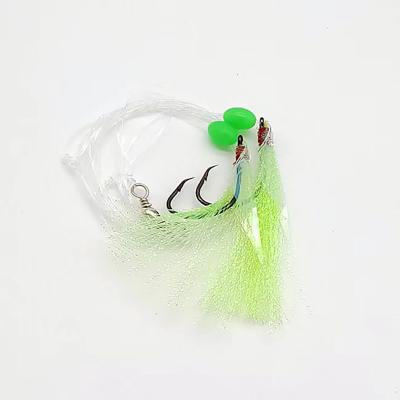 China High carbon steel Sabiki rigs circle hooks luminous bead fish skin mackerel feather rig for sale