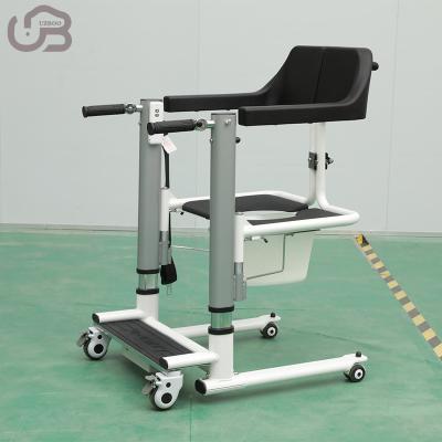 China Hospital Patient Lift Wheelchair Home Transfer Nursing Aid chair With 180 degrees Split Seat Handicapped Elderly Commode Bath Chair for sale